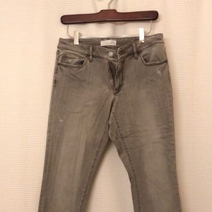 LOFT curvy skinny gray distressed jeans